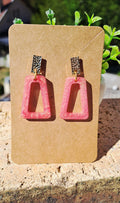 Boucles d'oreilles artisanales vieux rose