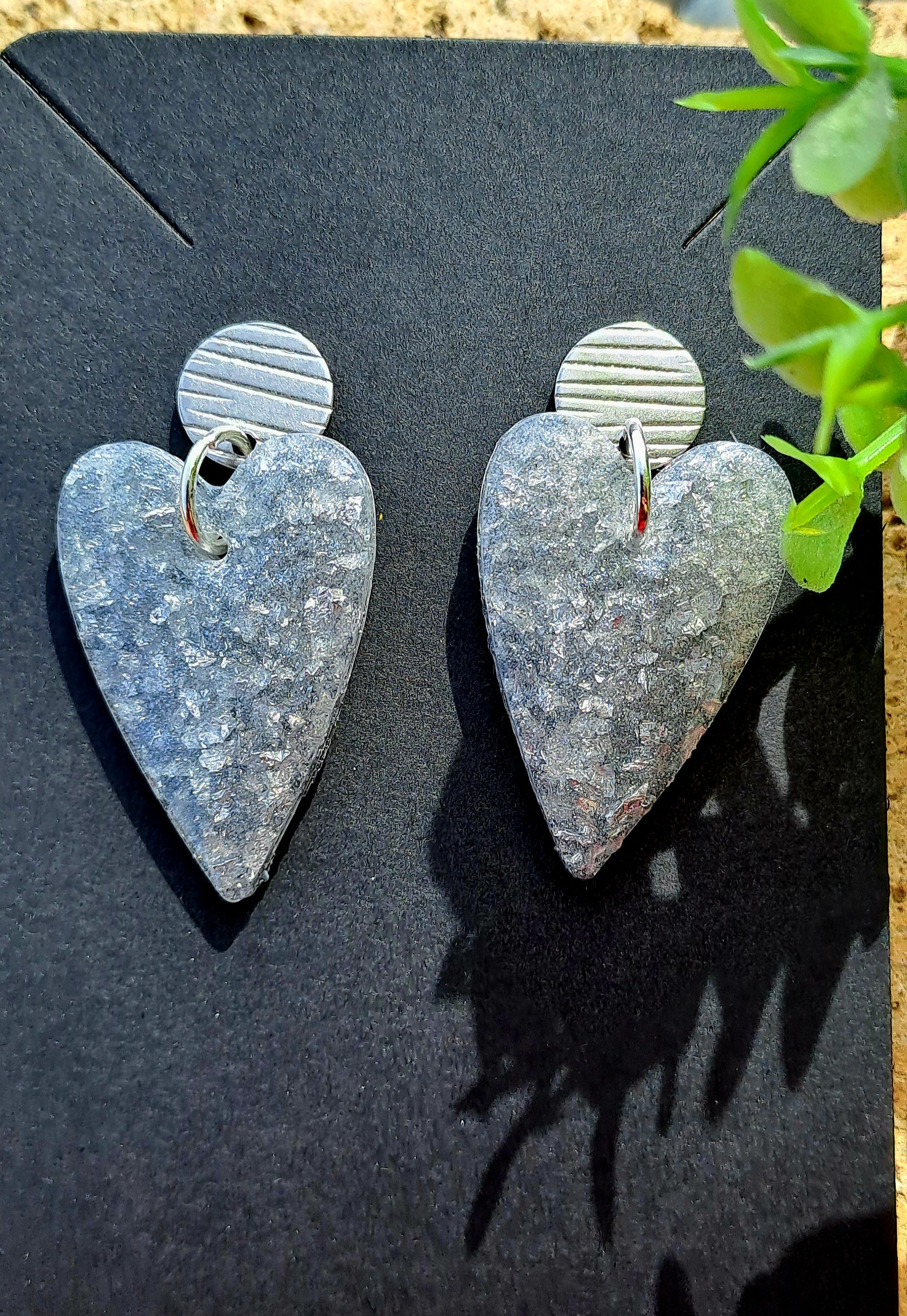 Boucles d'oreilles gros clair effet givré