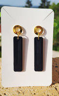 Boucles d'oreilles rectangulaire noire
