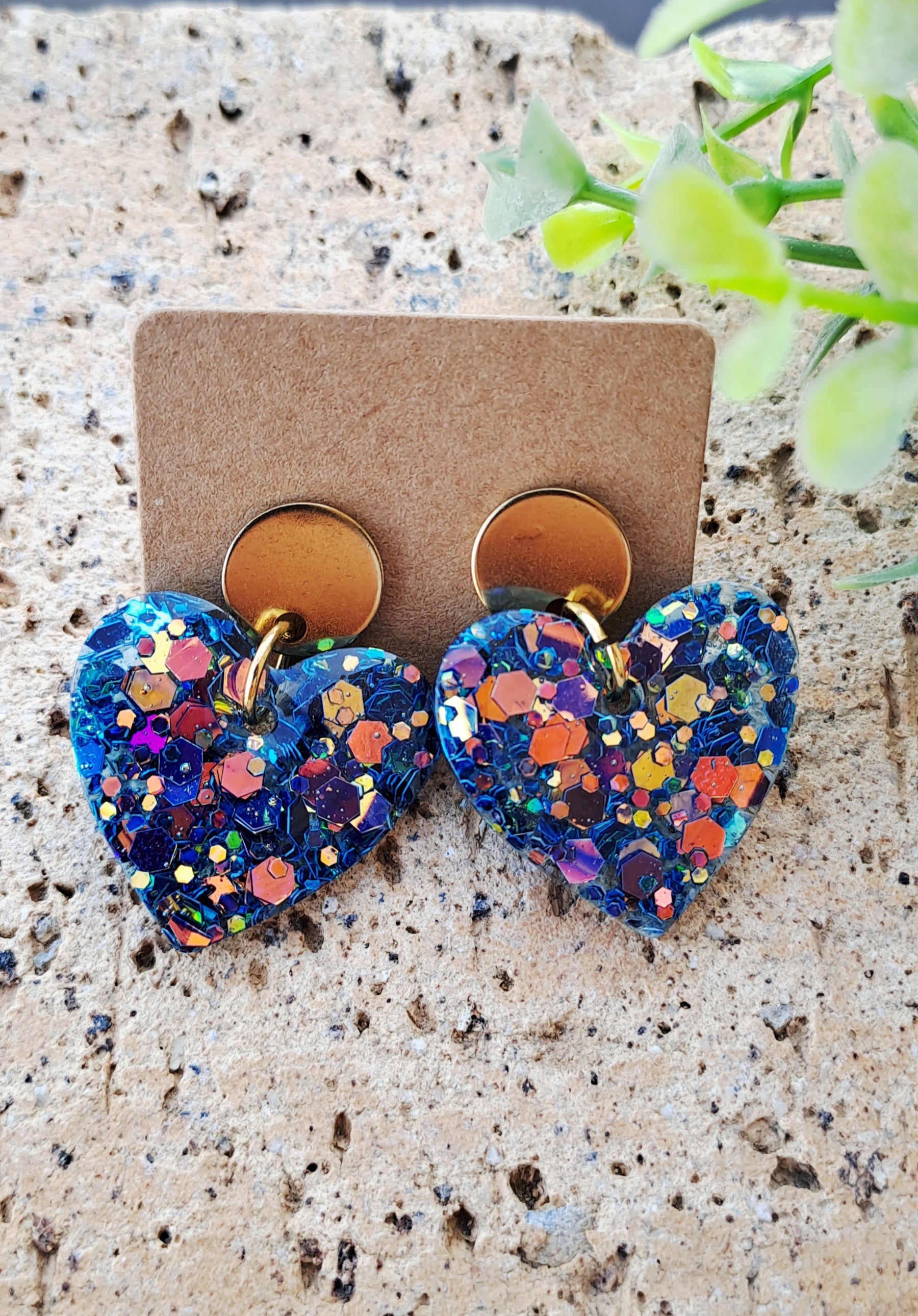 Boucles d'oreilles artisanales coeur 🩷