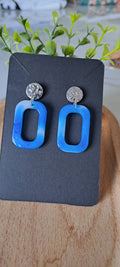 Boucles d'oreilles artisanales ciel bleu