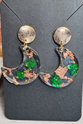 Boucles d'oreilles artisanales lune