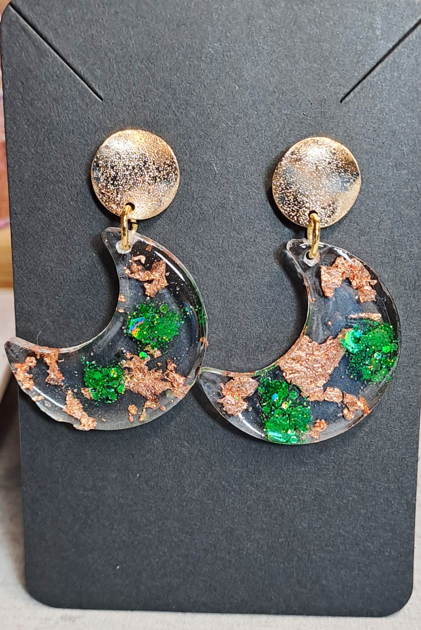 Boucles d'oreilles artisanales lune