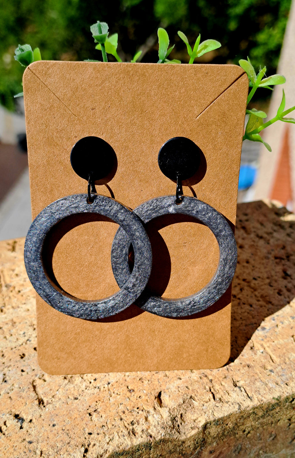 Boucles d'oreilles artisanales gris nacré