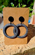 Boucles d'oreilles artisanales gris nacré