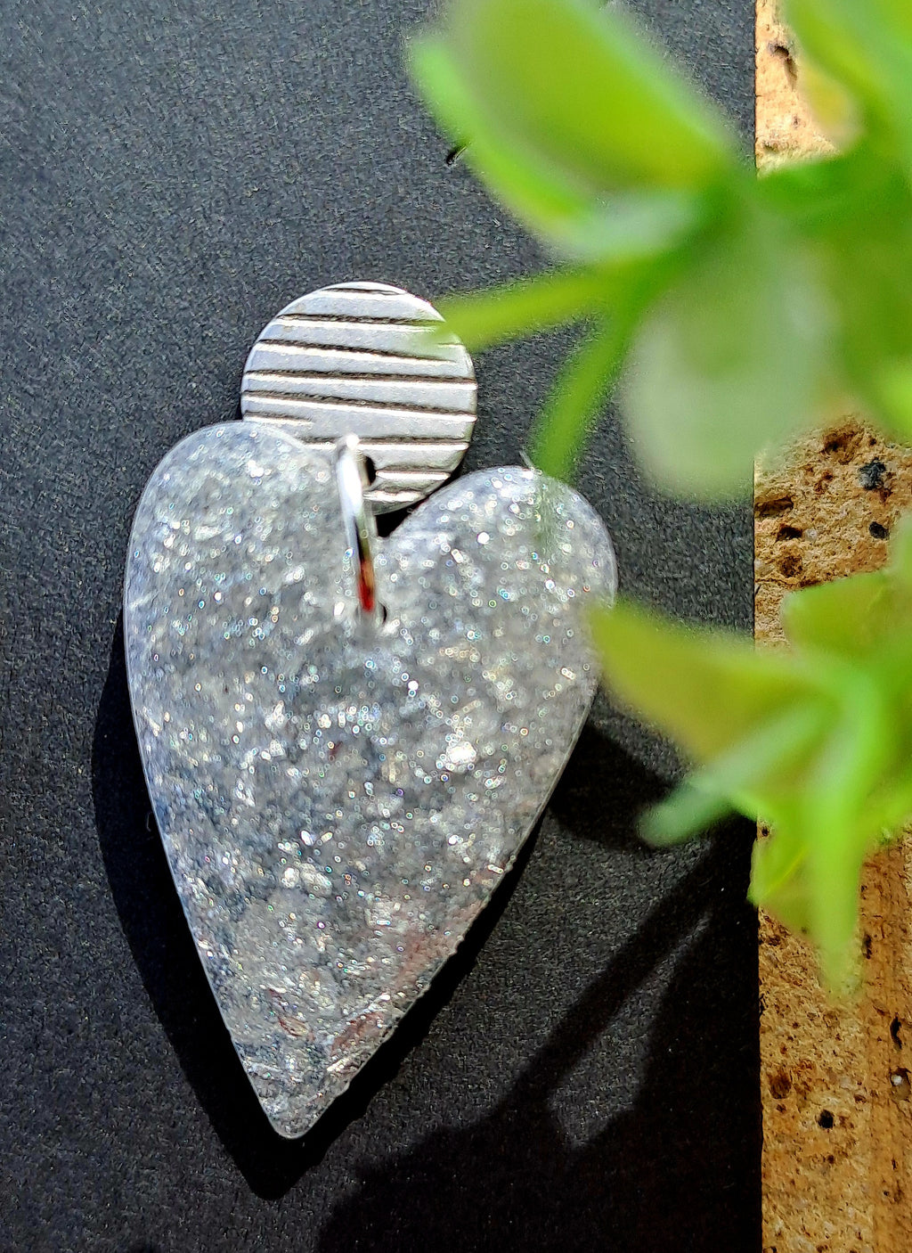 Boucles d'oreilles gros clair effet givré