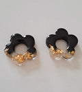 Pampilles fleurs noir et doré