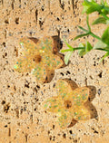 Pampilles fleurs de Tiaré paillettes holographiques orange