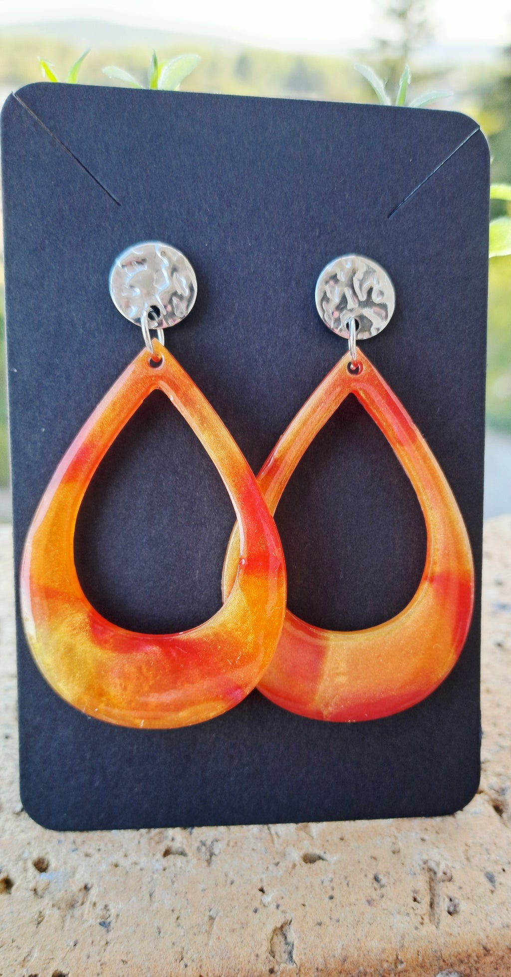 Boucles d'oreilles artisanales couché de soleil