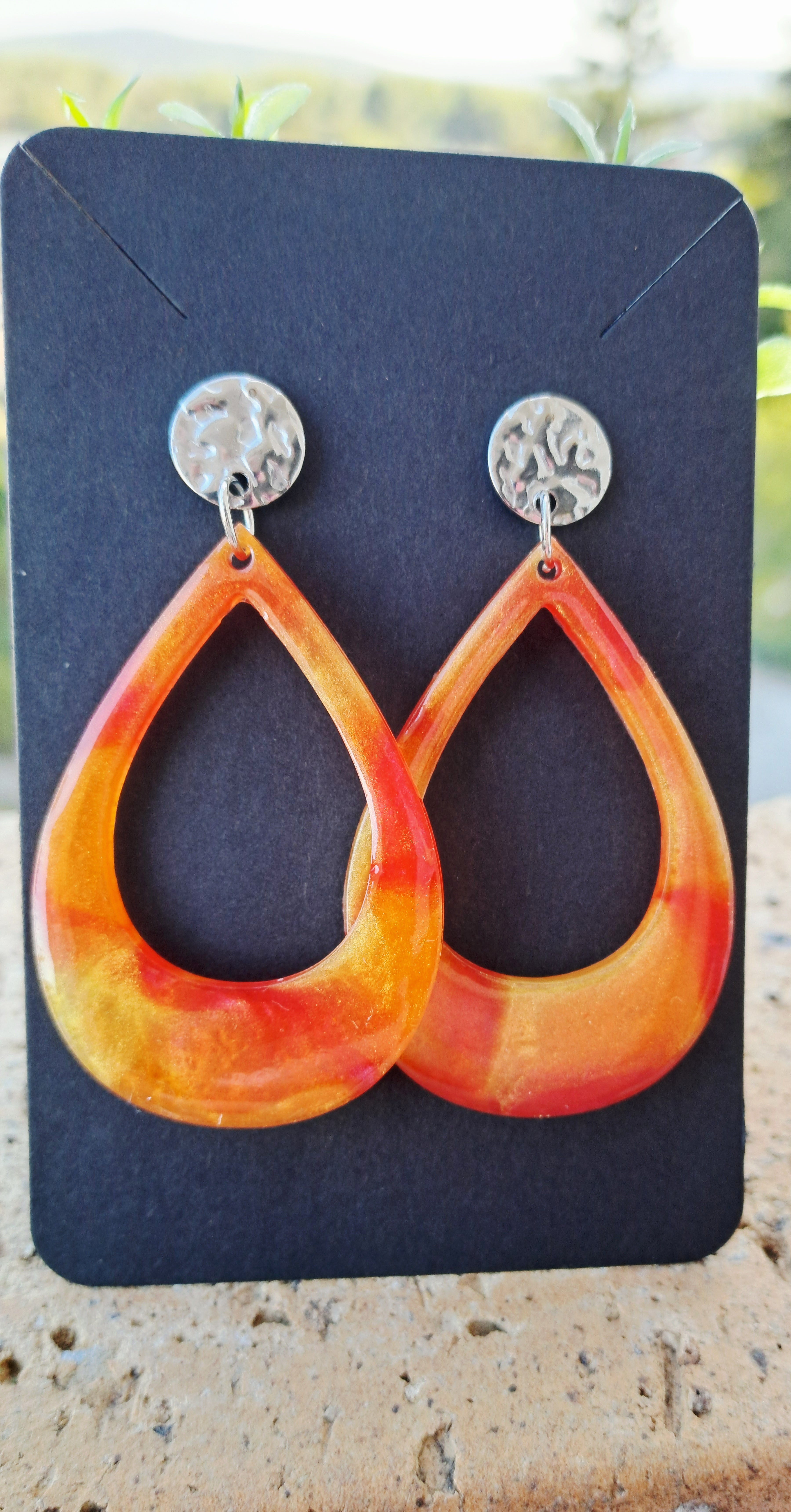 Boucles d'oreilles artisanales couché de soleil