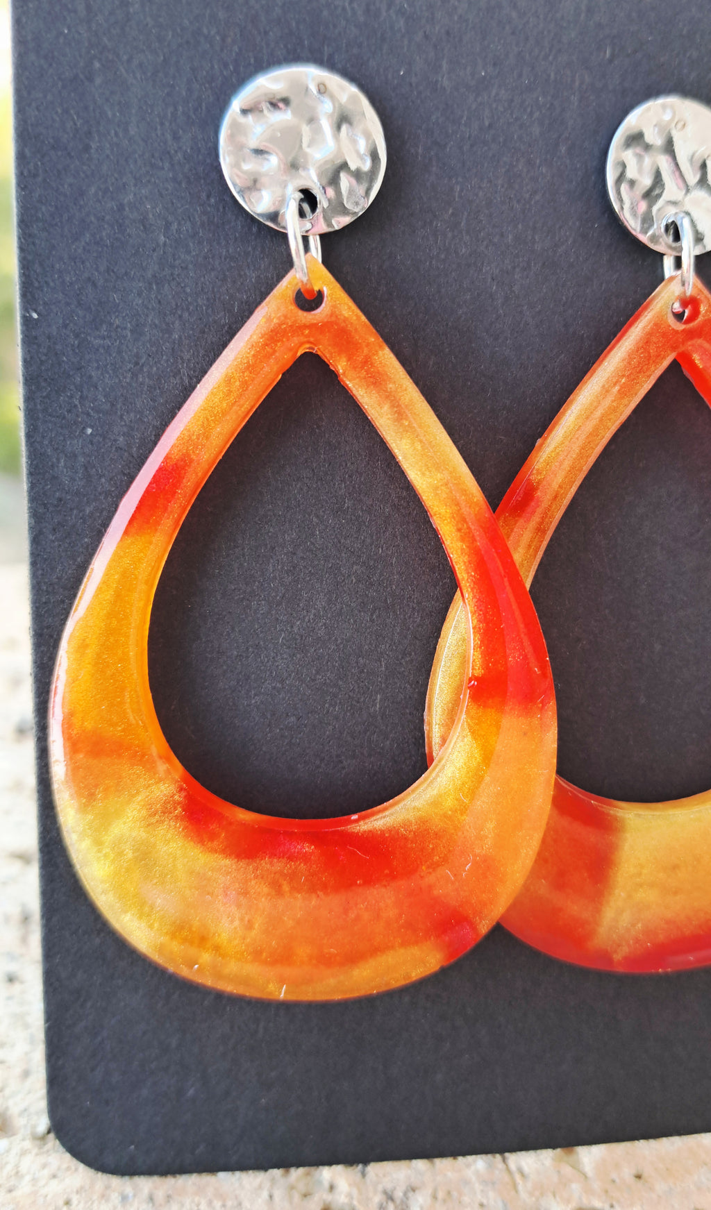Boucles d'oreilles artisanales couché de soleil